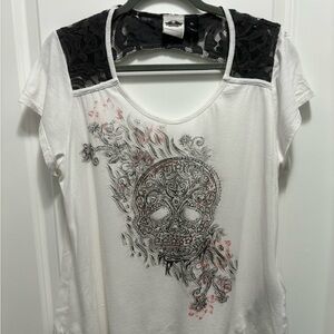 Harley Davidson women’s sugar skull shirt. Sz XL